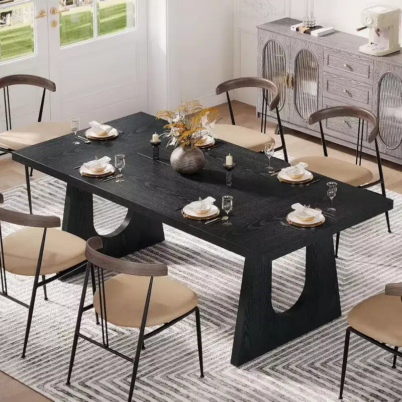 Table à manger pour 6 à 8 personnes, Table de cuisine moderne de 180 cm pour dîner, pour salle à manger, salon