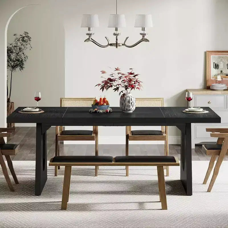 Table à manger pour 6 à 8 personnes, Table de cuisine moderne de 180 cm pour dîner, pour salle à manger, salon