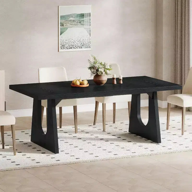 Table à manger pour 6 à 8 personnes, Table de cuisine moderne de 180 cm pour dîner, pour salle à manger, salon