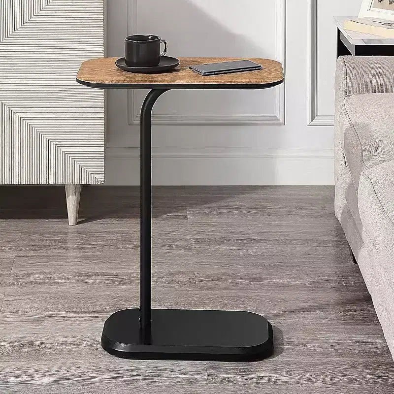Table d'appoint rectangulaire en bois brun, hauteur 25,25 po - 1 pièce