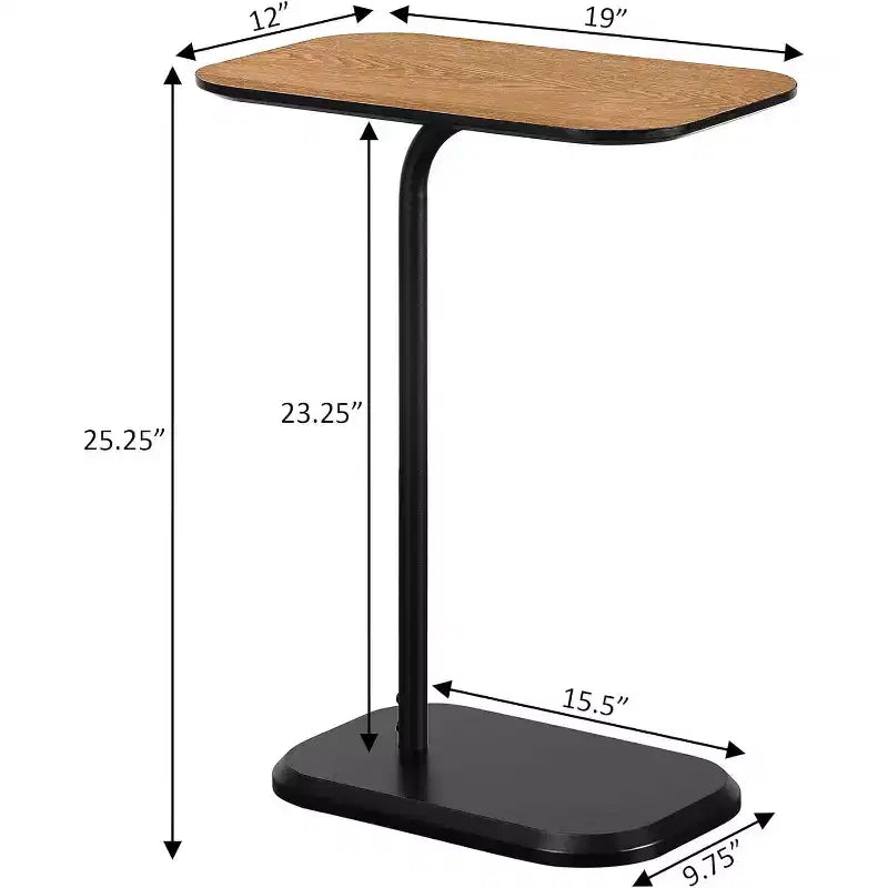Table d'appoint rectangulaire en bois brun, hauteur 25,25 po - 1 pièce