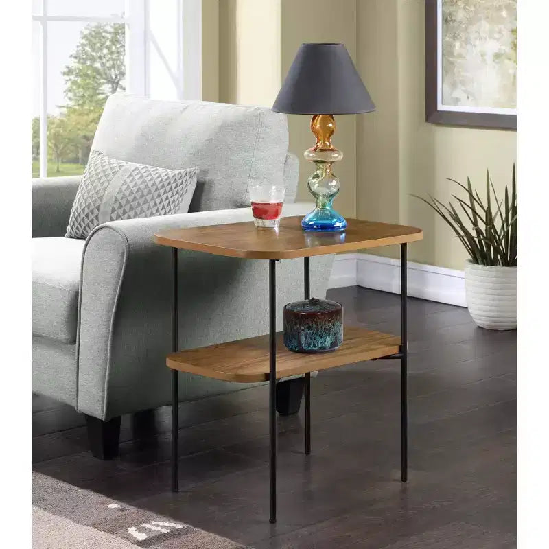 Table d'appoint rectangulaire en bois, couleur marron, de 61 cm de hauteur, 1 pièce
