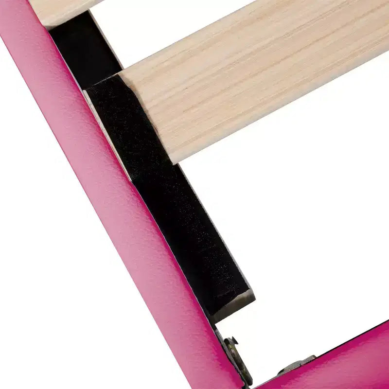 Tête de lit couronne lit double princesse pour filles, cadre de lit double rembourré avec lumières LED pour enfants, rose