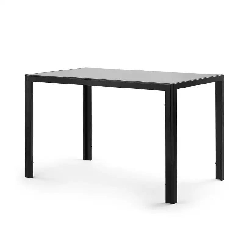 Table de salle à manger moderne Edwin avec plateau en verre trempé