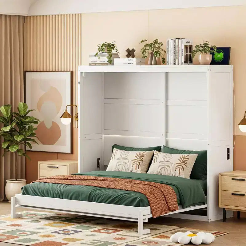 Lit escamotable avec prise intégrée et ports USB