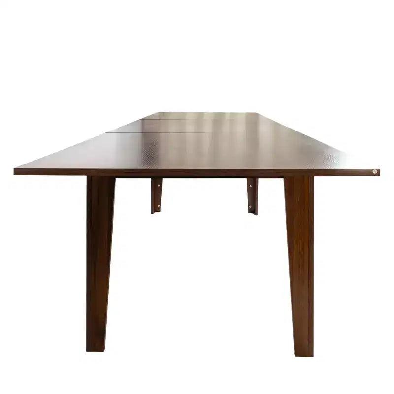 Table de cuisine extensible moderne de 270,5 cm avec grand plateau, table à manger avec pieds épais, table pliable pour salon, salle à manger, noyer