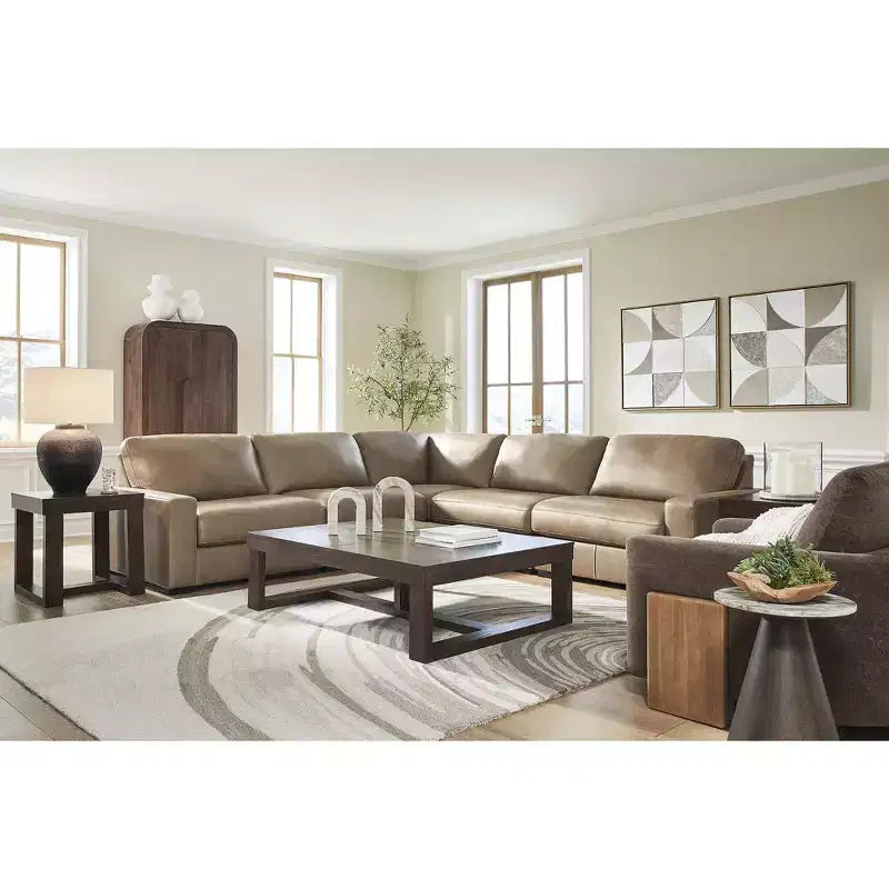 Table d'appoint Waltnor - Plateau en marbre naturel avec base en bois de manguier, design en matériaux mélangés