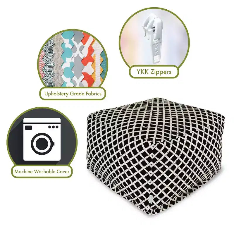 Pouf Ottoman Bambou Brûlé