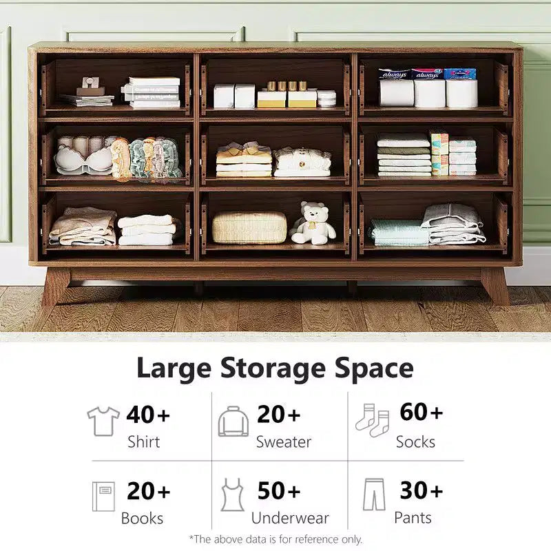 Commode 9 tiroirs de 57 po.