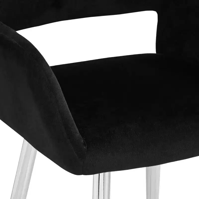 Chaise de salle à manger moderne Martin en tissu noir