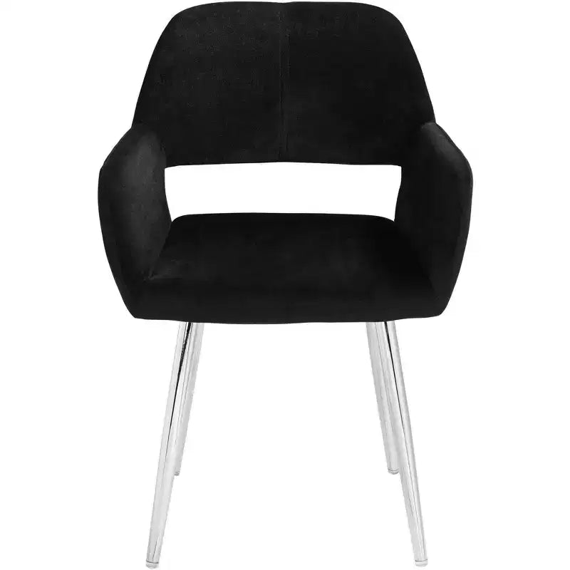 Chaise de salle à manger moderne Martin en tissu noir