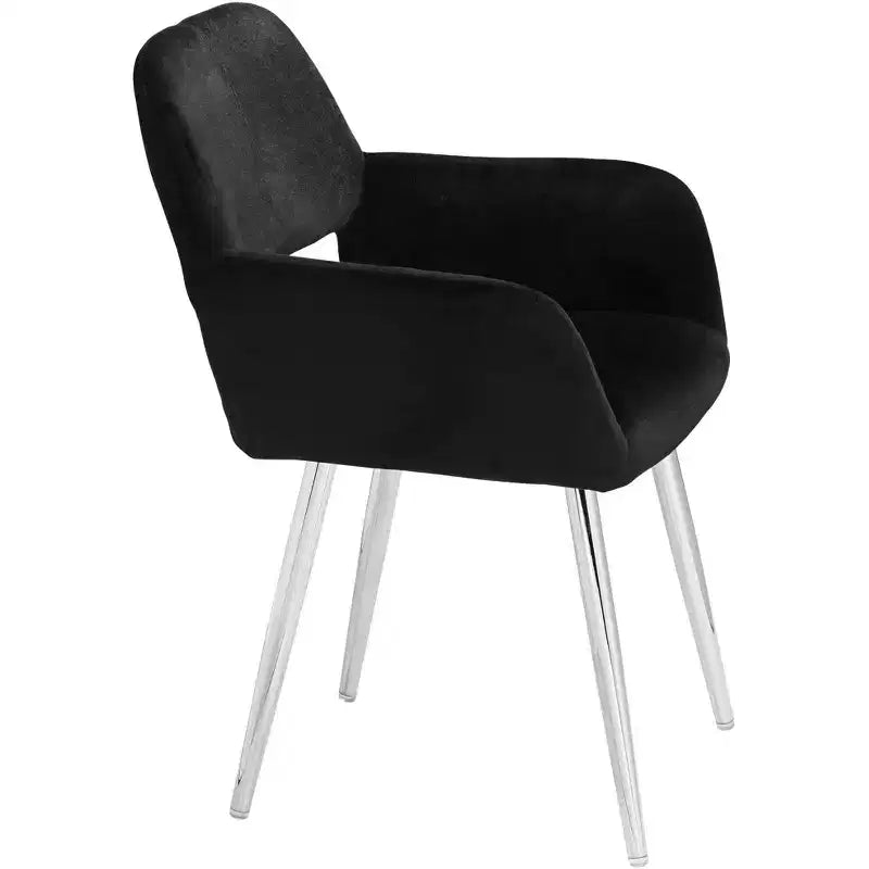 Chaise de salle à manger moderne Martin en tissu noir