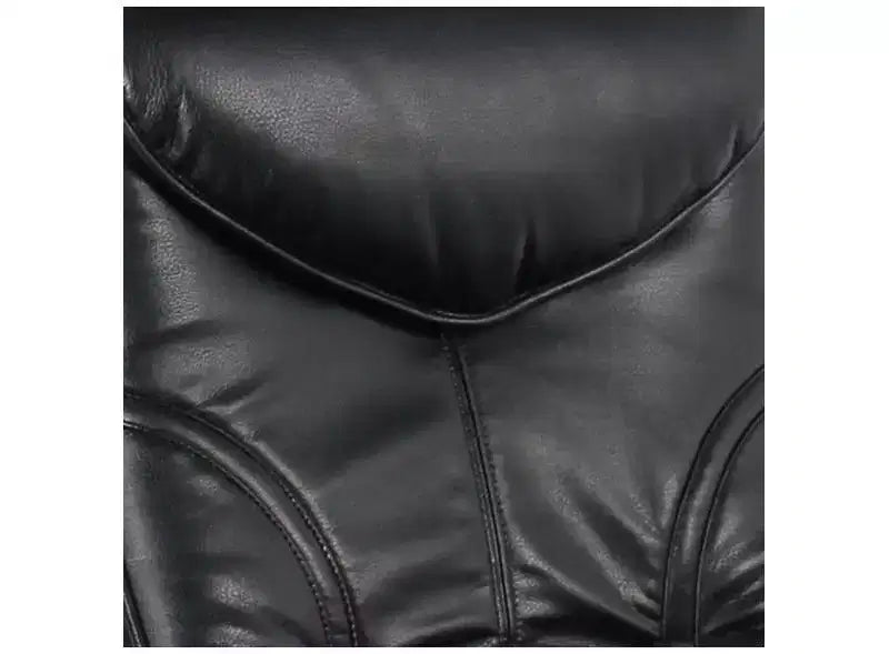 Fauteuil inclinable en cuir avec ottoman pivotant noir Fauteuil moderne Ergonomique Manuel Inclinable Réglable Chambre Salon