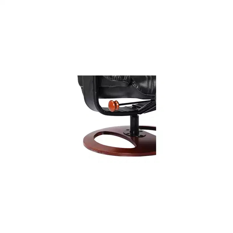Fauteuil inclinable en cuir avec ottoman pivotant noir Fauteuil moderne Ergonomique Manuel Inclinable Réglable Chambre Salon