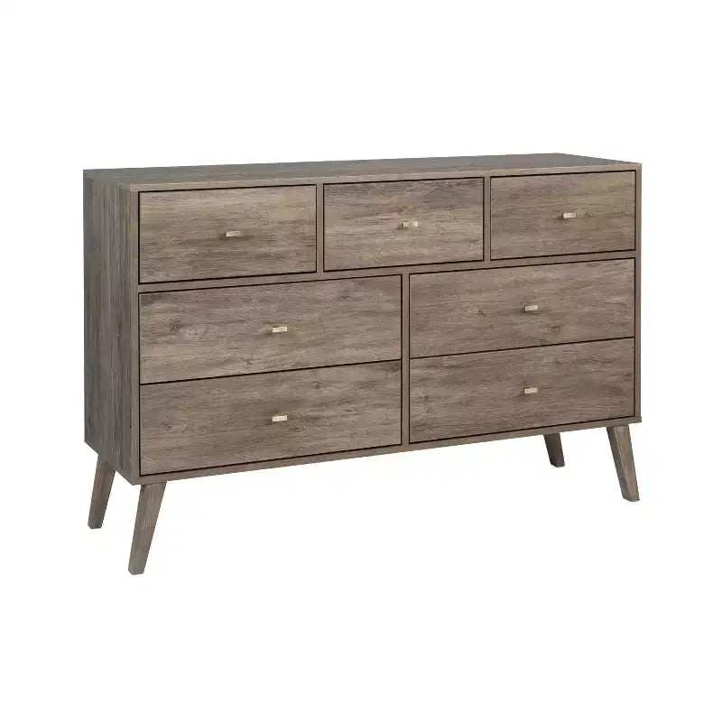 Commode Milo Mid-Century Modern 7 tiroirs