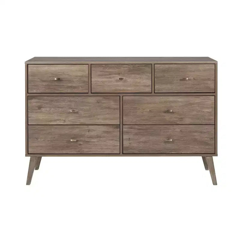 Commode Milo Mid-Century Modern 7 tiroirs