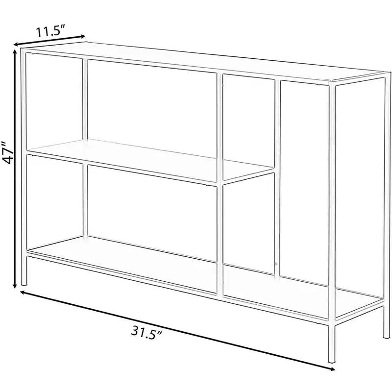Console moderne en métal avec étagères ouvertes, pour salle à manger, entrée et couloir, noire